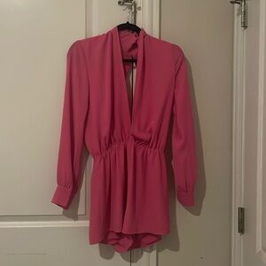 Superdown Kaycie drape neck romper in pink